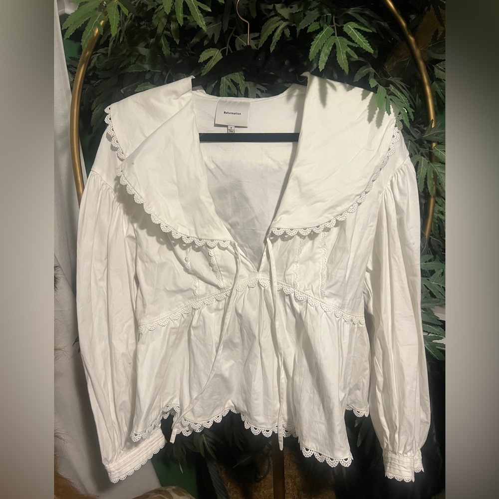 Reformation White Blouse